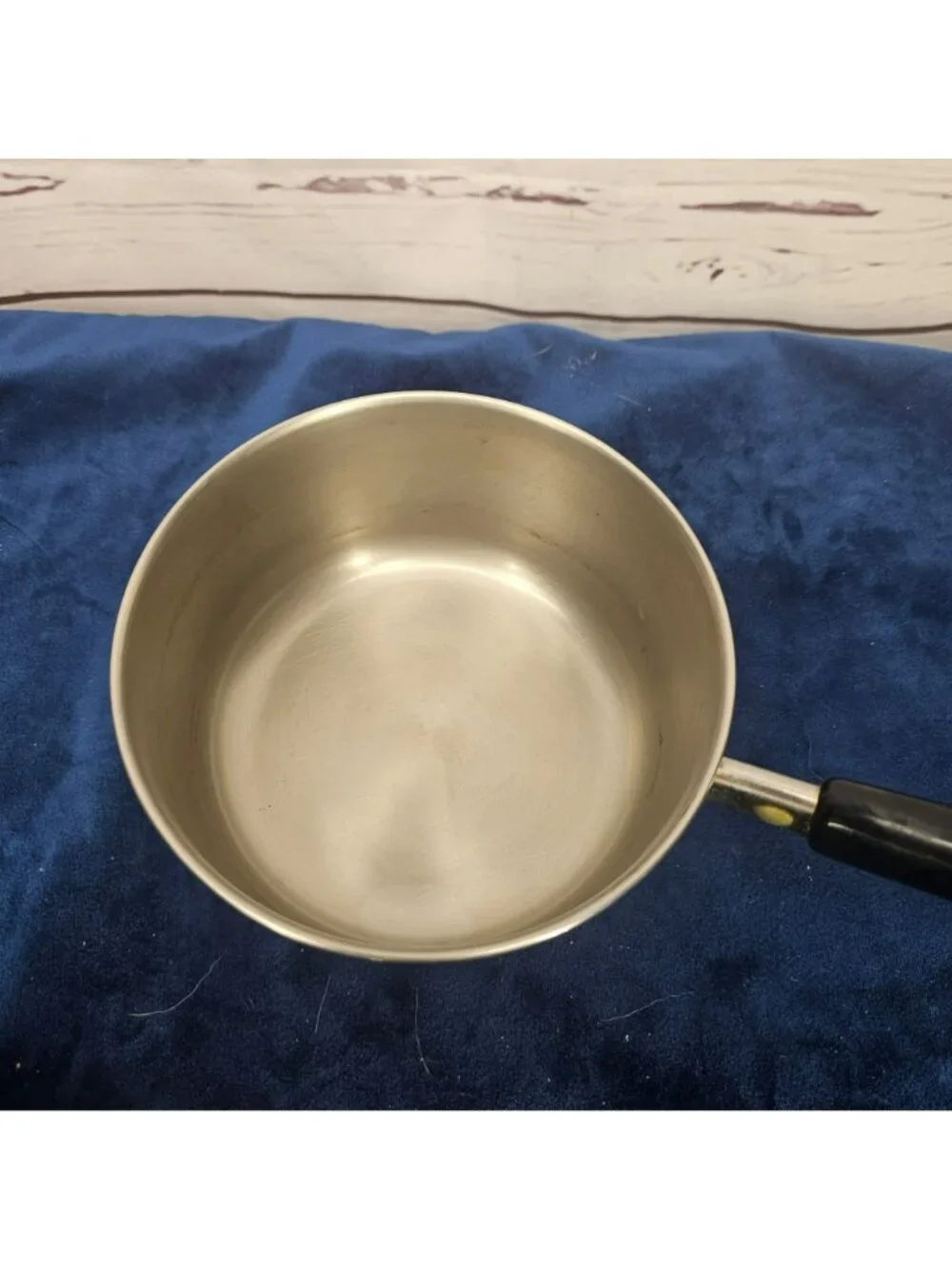 Vintage Revere Ware Copper Bottom Saucepan With Lid 3/4 Qt Stainless Steel Black